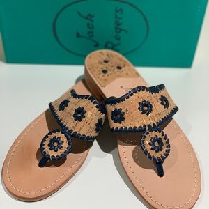 Corky Navy Jacks Women Leather Sandal 9.5 M